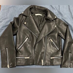 MANGO Leather Biker Jacket